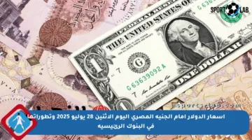 أسعار الدولار أمام الجنيه المصري اليوم الاثنين 28 يوليو 2025 وتطوراتها في البنوك الرئيسية